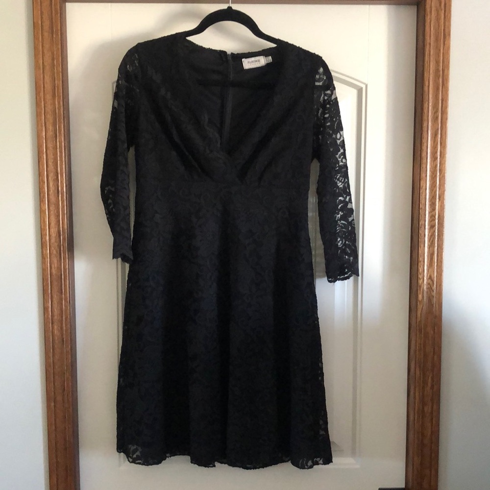 Black lace maternity dress